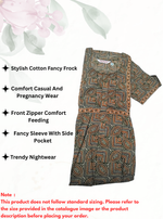 Cotton FROCK Model Casual Wear Nighties | Stylish Pleated Frock Style | Multipurpose Nighties | Pregnancy Wear | Pleated Model | Stylish Nighties for Stylish Women (PWC)