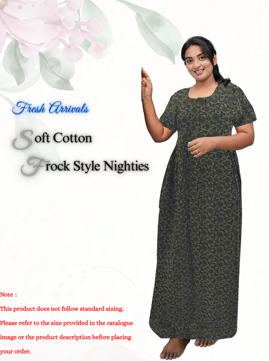 Cotton FROCK Model Casual Wear Nighties | Stylish Pleated Frock Style | Multipurpose Nighties | Pregnancy Wear | Pleated Model | Stylish Nighties for Stylish Women (MW)
