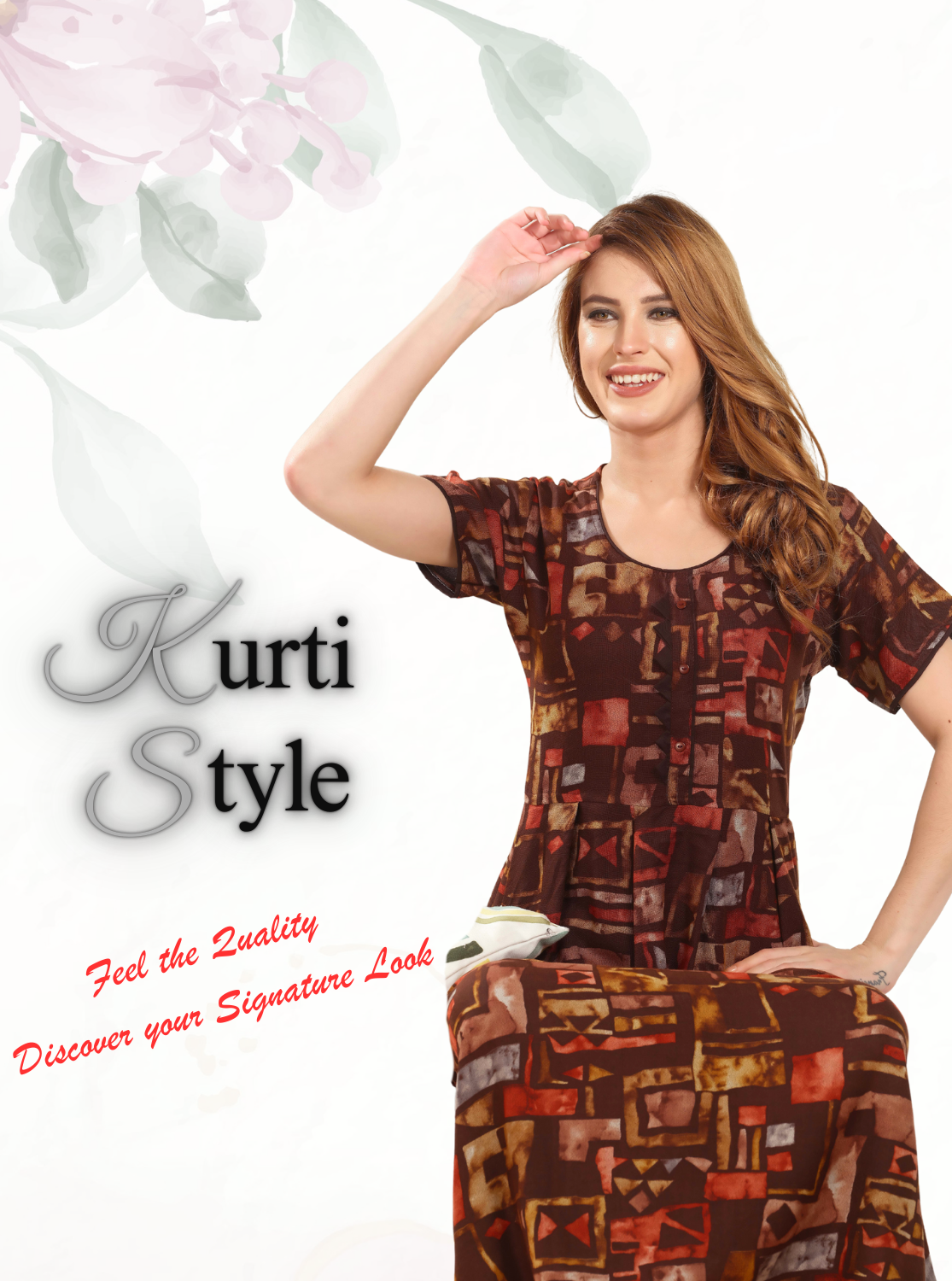 Alpine KURTI Style Nighties| Beautiful Stylish KURTI Model | Half Sleeve | Without Zipper | Stylish Thread Tied Front Closed Type | Fresh Collection's for Stylish Women's (AK-H)