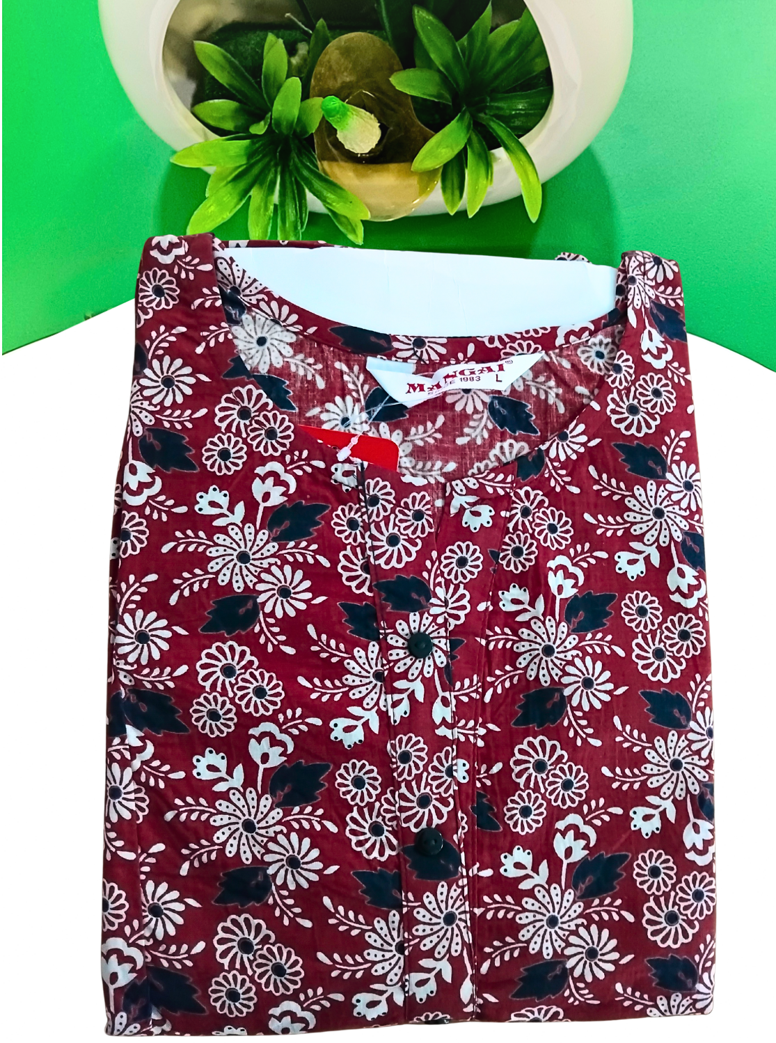 Cotton Gathering Frock for Summer Arrivals | Side Pocket | Button Closed | Elegant Casual Night Wear for Trendy Women's (FKC)