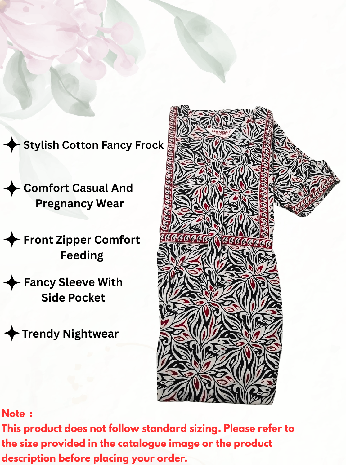 Cotton FROCK Model Casual Wear Nighties | Stylish Pleated Frock Style | Multipurpose Nighties | Pregnancy Wear | Pleated Model | Stylish Nighties for Stylish Women (MW)
