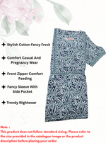 Cotton FROCK Model Casual Wear Nighties | Stylish Pleated Frock Style | Multipurpose Nighties | Pregnancy Wear | Pleated Model | Stylish Nighties for Stylish Women (MW)