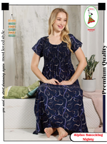 ALPINE Smocking Nighty | Beautiful Pleated Design | Side Pocket | Stylish Nighty for Trendy Women's | Your Perfect Nightwear Collection's (ALS)