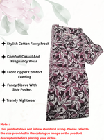 Cotton FROCK Model Casual Wear Nighties | Stylish Pleated Frock Style | Multipurpose Nighties | Pregnancy Wear | Pleated Model | Stylish Nighties for Stylish Women (PWC)