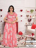 MANGAI Premium RAYON Smocking Nighty | Beautiful Pleated Design | Side Pocket | Stylish Nighty for Trendy Women's | Your Perfect Nightwear Collection's (RYS)