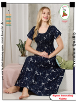 ALPINE Smocking Nighty | Beautiful Pleated Design | Side Pocket | Stylish Nighty for Trendy Women's | Your Perfect Nightwear Collection's (ALS)