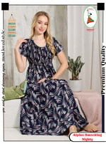 ALPINE Smocking Nighty | Beautiful Pleated Design | Side Pocket | Stylish Nighty for Trendy Women's | Your Perfect Nightwear Collection's (ALS)