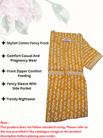 Cotton FROCK Model Casual Wear Nighties | Stylish Pleated Frock Style | Multipurpose Nighties | Pregnancy Wear | Pleated Model | Stylish Nighties for Stylish Women (PWC)