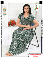 MANGAI Premium RAYON Smocking Nighty | Beautiful Pleated Design | Side Pocket | Stylish Nighty for Trendy Women's | Your Perfect Nightwear Collection's (RYS)