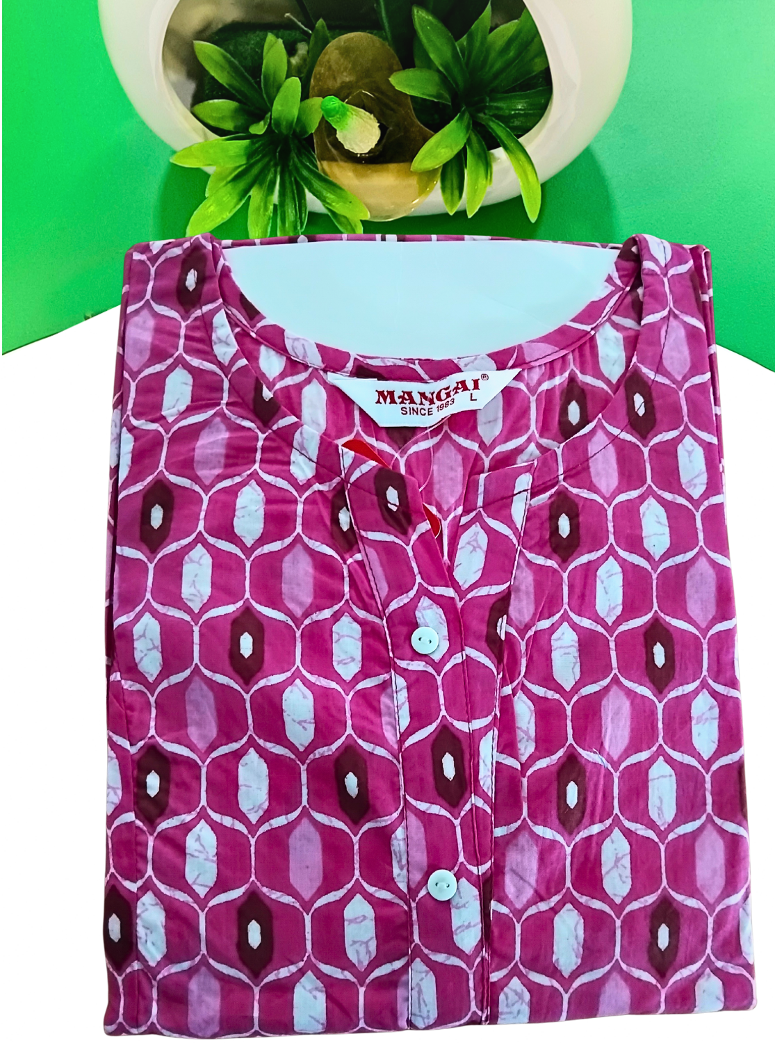 Cotton Gathering Frock for Summer Arrivals | Side Pocket | Button Closed | Elegant Casual Night Wear for Trendy Women's (FKC)