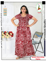 MANGAI Premium RAYON Smocking Nighty | Beautiful Pleated Design | Side Pocket | Stylish Nighty for Trendy Women's | Your Perfect Nightwear Collection's (RYS)