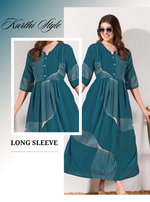 Alpine KURTI Style | Beautiful Stylish KURTI Model | Long 3/4 Sleeve & Side Pocket | Fresh Collection's for Stylish Women's (AK-3/4)