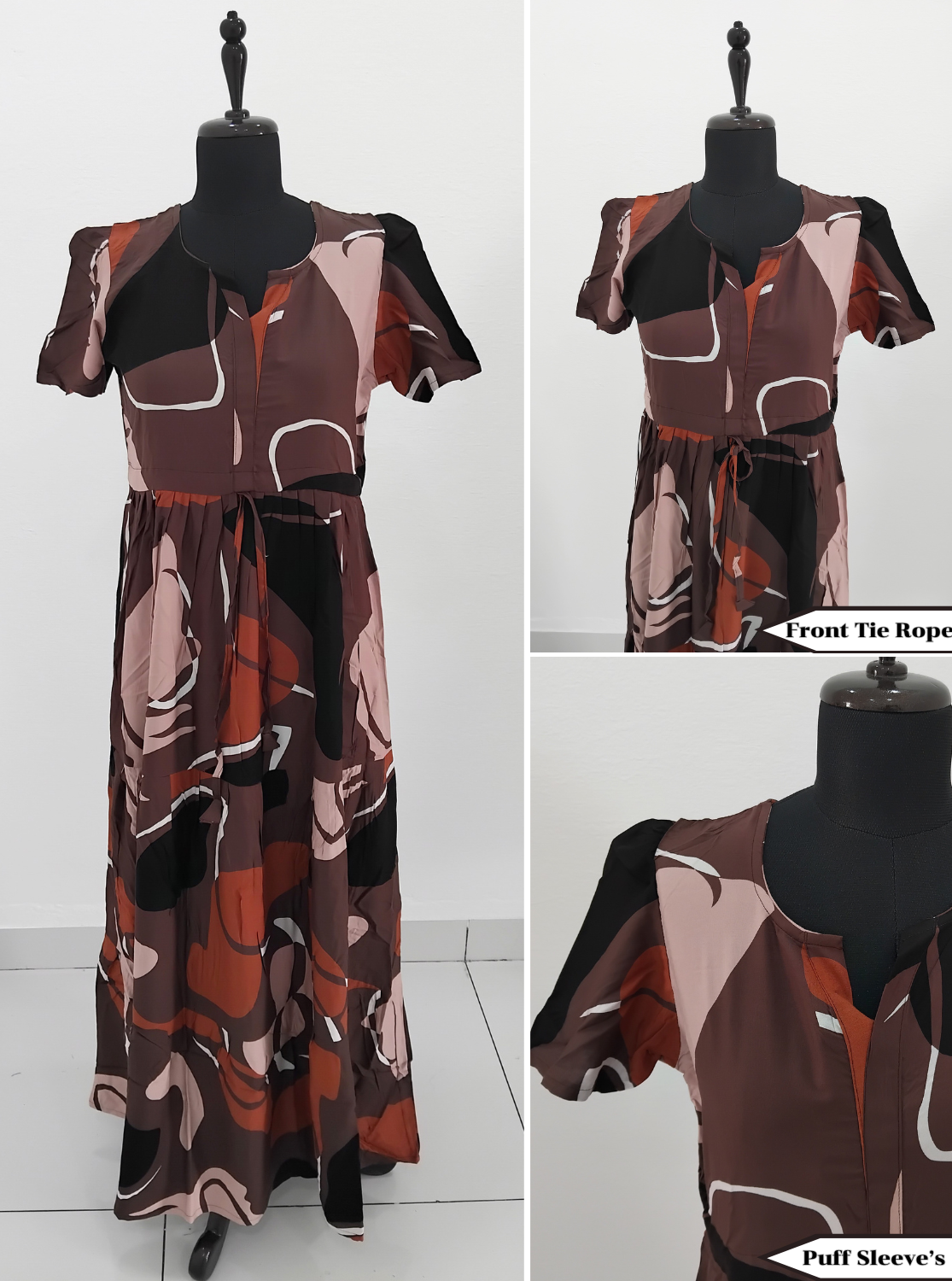 Rayon Gathering Frock Model Night Gown