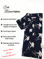 MANGAI Premium RAYON Printed Nighties- All Over Printed Stylish Nightwear for Stylish Women | Updated Design's (LDM)