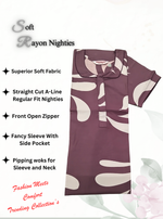 MANGAI Premium RAYON Printed Nighties- All Over Printed Stylish Nightwear for Stylish Women | Updated Design's (LDM)