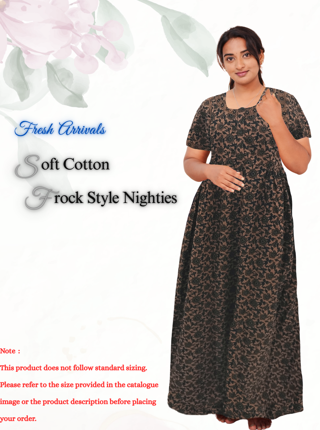 Cotton FROCK Model Casual Wear Nighties | Stylish Pleated Frock Style | Multipurpose Nighties | Pregnancy Wear | Pleated Model | Stylish Nighties for Stylish Women (MW)