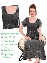 Stylish RAYON Smocking Nighty | Beautiful Pleated Design | Side Pocket | Stylish Nighty for Trendy Women's | Your Perfect Nightwear Collection's (RYS)