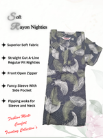 MANGAI Premium RAYON Printed Nighties- All Over Printed Stylish Nightwear for Stylish Women | Updated Design's (LDM)