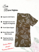 MANGAI Premium RAYON Printed Nighties- All Over Printed Stylish Nightwear for Stylish Women | Updated Design's (LDM)