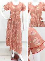 Stylish Arrivals NewFULL FROCK Model Nighties| Fancy Sleeves & Neck Pattern| Side Pocket with Back Tie Rope | Perfect Nightwear Trendy Women's (AFK)