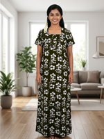 MANGAI New Regular Fit Cotton Printed Nighties - All Over Printed Stylish Nightwear for Stylish Women | Side Cut Pocket | Beautiful Nighties for Stylish Women's | Colourful Printed Cotton Nighties (ATR)