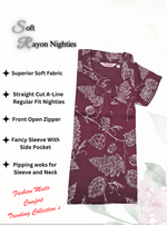 MANGAI Premium RAYON Printed Nighties- All Over Printed Stylish Nightwear for Stylish Women | Updated Design's (LDM)