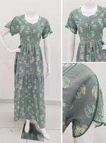 Stylish Arrivals NewFULL FROCK Model Nighties| Fancy Sleeves & Neck Pattern| Side Pocket with Back Tie Rope | Perfect Nightwear Trendy Women's (AFK)