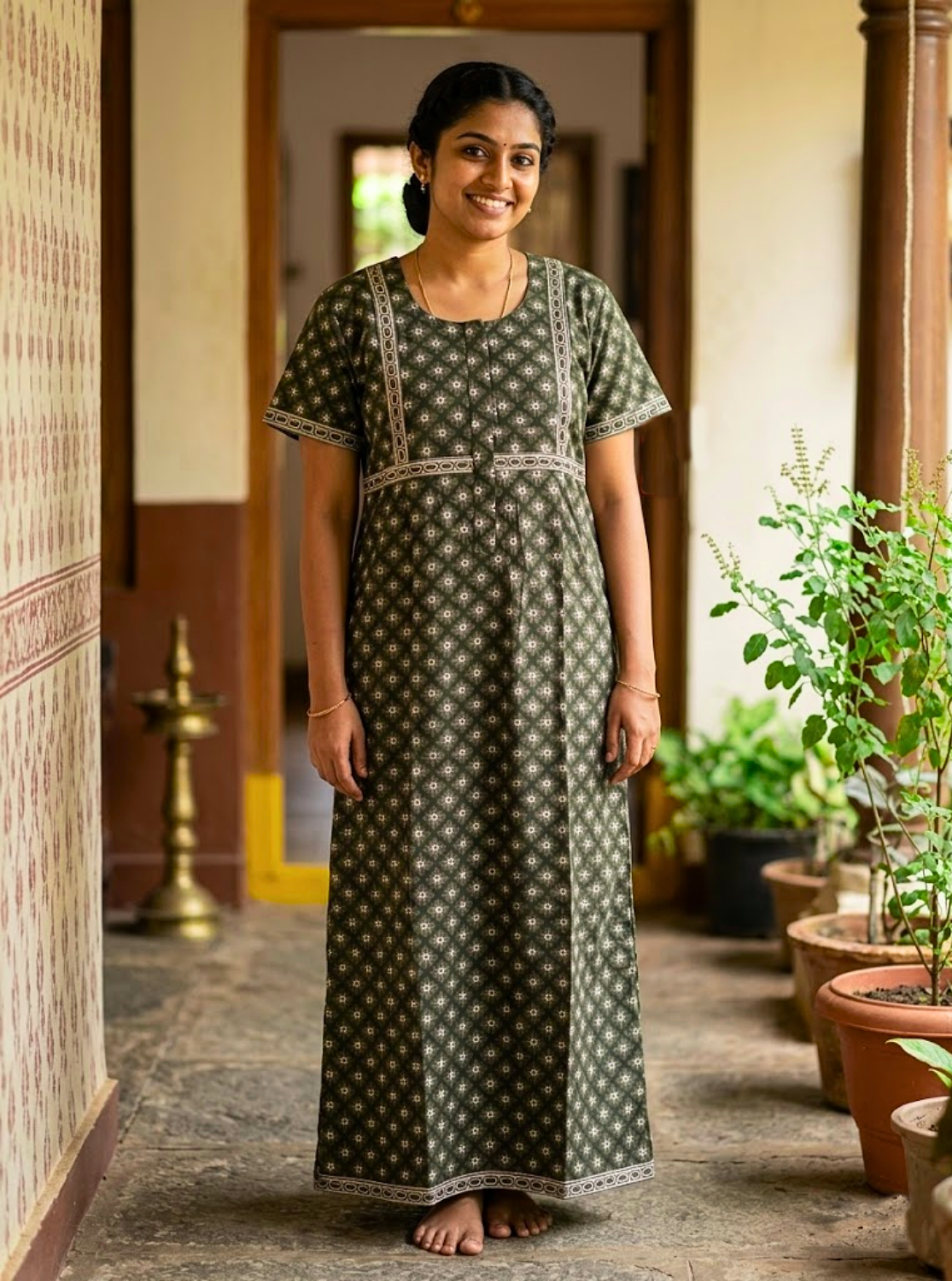 Cotton FROCK Model Casual Wear Nighties | Stylish Pleated Frock Style | Multipurpose Nighties | Pregnancy Wear | Pleated Model | Stylish Nighties for Stylish Women (PWC)