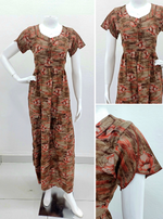 New Arrivals FULL FROCK Model Nighties| Fancy Sleeves & Neck Pattern| Side Pocket with Back Tie Rope | Perfect Nightwear Trendy Women's (FRK)