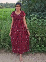 Stylish RAYON Smocking Nighty | Beautiful Pleated Design | Side Pocket | Stylish Nighty for Trendy Women's | Your Perfect Nightwear Collection's (RYS)