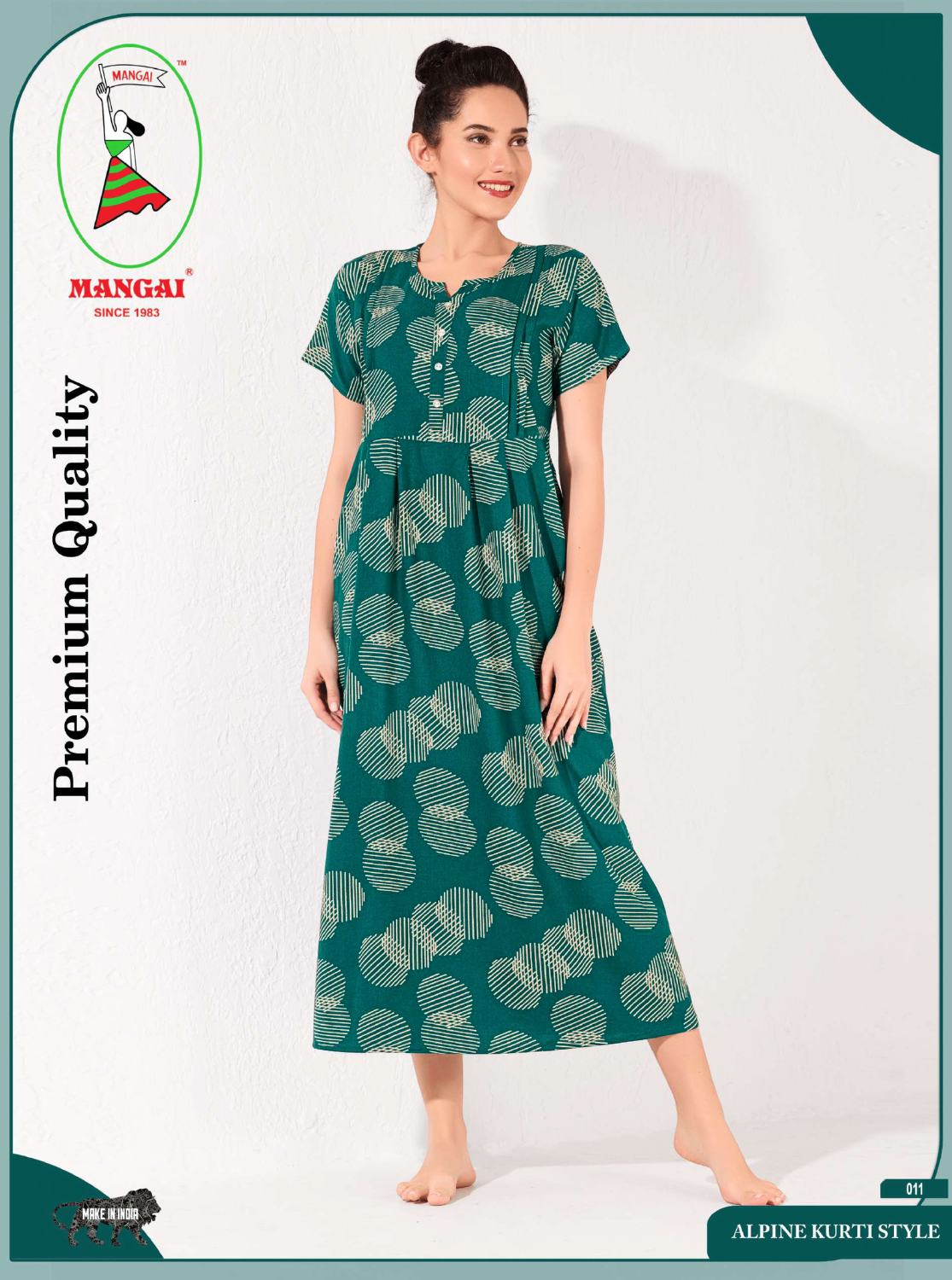 Alpine KURTHI Style Nighties| FancySleeve | Zipless Model | Updated Collection's for Stylish Women AK (H/S)