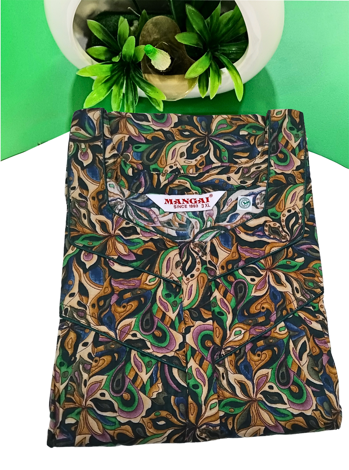 MANGAI Cotton Straight Zip Feeding Nighty |Post Pregnancy | Comfort and Style | Pleated Model | Soft Cotton Feeding Nighties (STF)