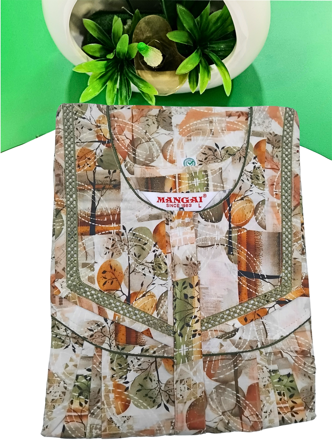 MANGAI New Regular Fit Cotton Printed Nighties - All Over Printed Stylish Nightwear for Stylish Women | Side Cut Pocket | Beautiful Nighties for Stylish Women's | Colorful Printed Cotton Nighties (CPL)