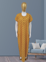 MANGAI Premium Cotton 60Inch Nighties - Fancy Neck | With Side Pocket | Shrinkage Free Nighties | Stylish Collection's for Trendy Women's - (60IN-FFN)