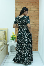 Stylish Arrivals Rayon Gathering Frock Model Night Gown's | Front Adjustable Gathering Style Rope Rope | Puff Sleeve | Trending Collection's for Stylish Women's (GFK)