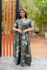 Mangai 3 Layer Flared Frock Model Nighties Soft and Smooth Premium Quality Rayon Material , Fancy Frilled Sleeve, Side Pocket , Back tie Rope , Stylish Collection's for Trendy Women's (MRK)