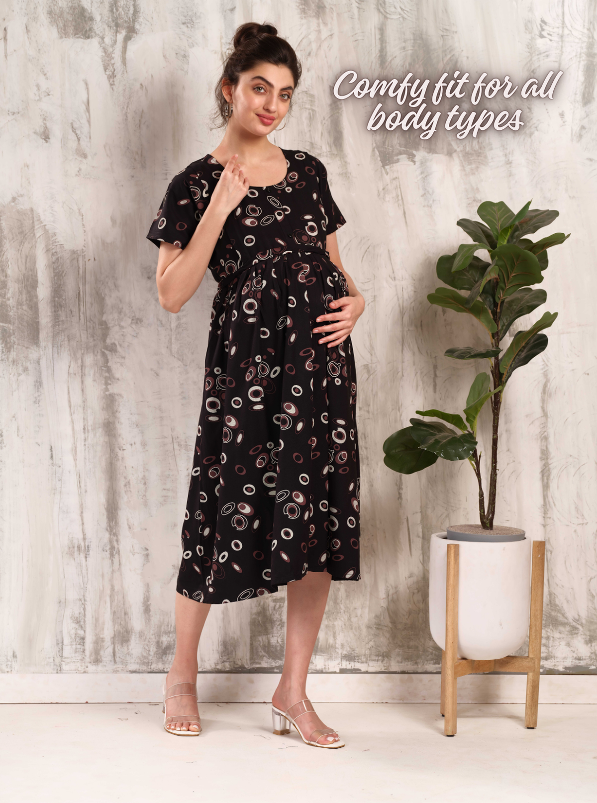 New Arrivals 4-IN-ONE MAXI Mom's Feeding & Casual Wear | Stylish Maxi Style | Invisible Feeding Zipper | Perfect Pre & Post Pregnancy Wear (MAXI 4-IN-ONE)