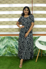 Stylish Arrivals Rayon Gathering Frock Model Night Gown's | Front Adjustable Gathering Style Rope Rope | Puff Sleeve | Trending Collection's for Stylish Women's (GFK)