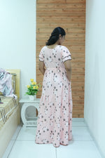 Stylish Arrivals Rayon Gathering Frock Model Night Gown's | Front Adjustable Gathering Style Rope Rope | Double Layer Sleeve | Trending Collection's for Stylish Women's (GFK)