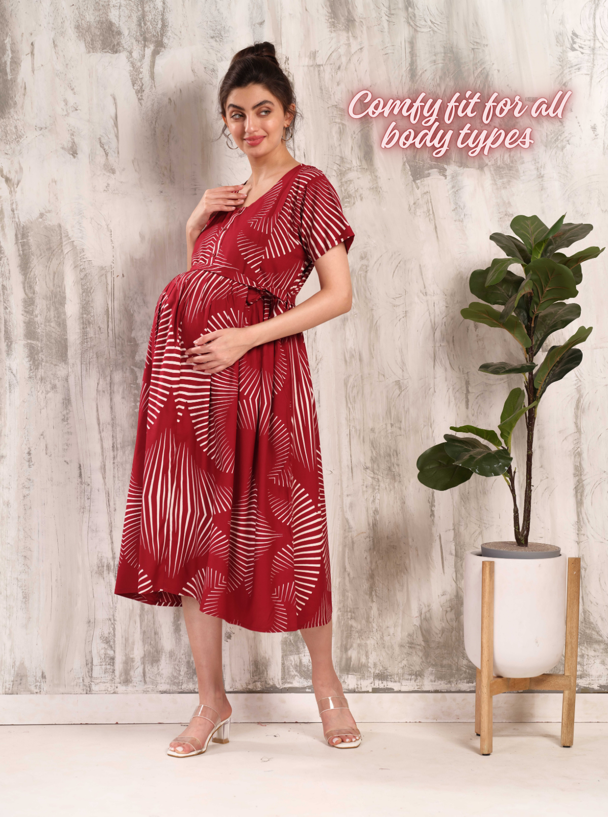 New Arrivals 4-IN-ONE MAXI Mom's Feeding & Casual Wear | Stylish Maxi Style | Invisible Feeding Zipper | Perfect Pre & Post Pregnancy Wear (MAXI 4-IN-ONE)