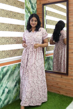 Stylish Arrivals Rayon Gathering Frock Model Night Gown's | Front Adjustable Gathering Style Rope Rope | Double Layer Sleeve | Trending Collection's for Stylish Women's (GFK)