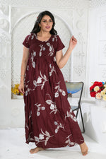 MANGAI Premium RAYON Smocking Nighty | Beautiful Pleated Design | Side Pocket | Stylish Nighty for Trendy Women's | Your Perfect Nightwear Collection's (RYS)