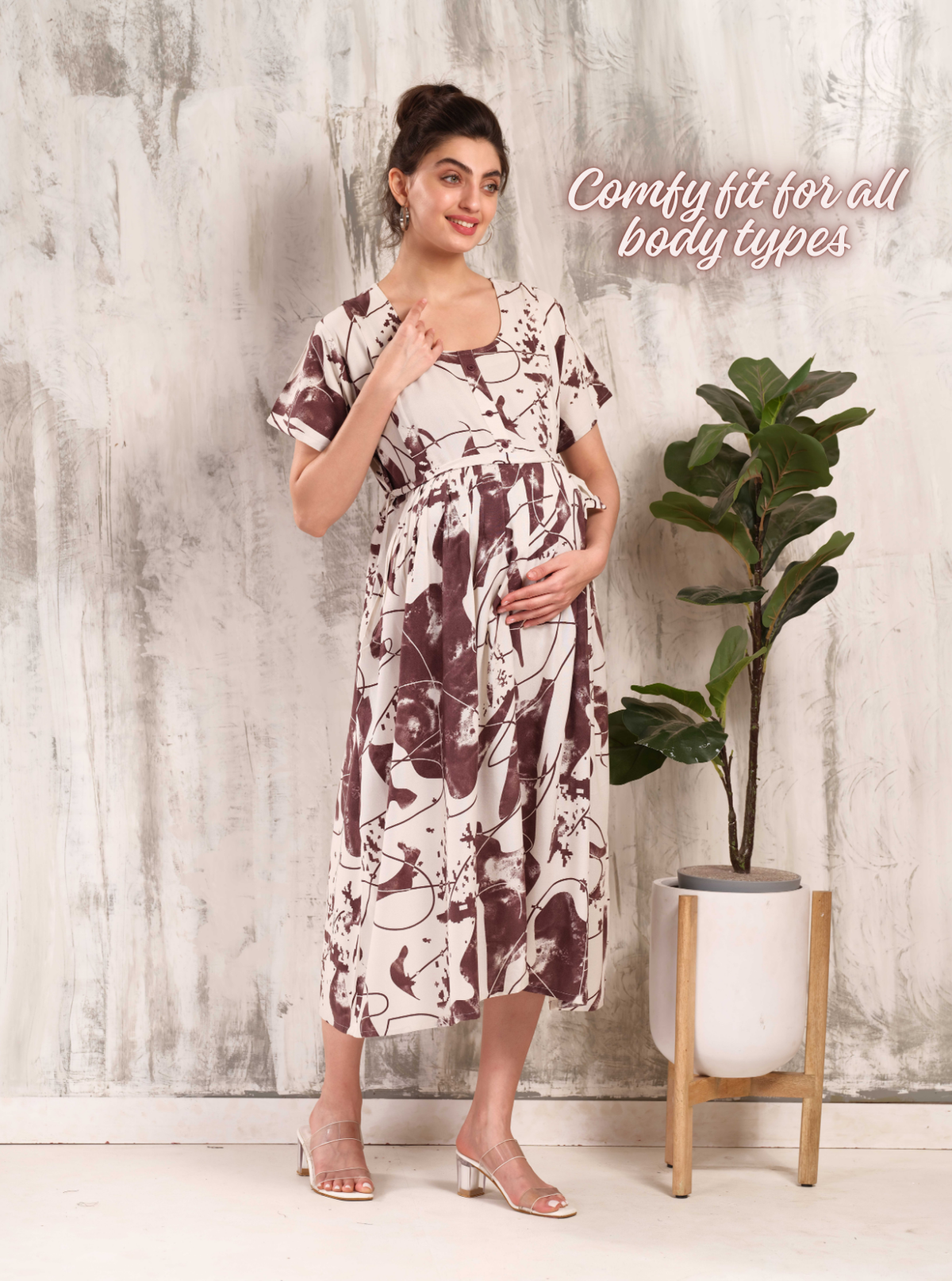 New Arrivals 4-IN-ONE MAXI Mom's Feeding & Casual Wear | Stylish Maxi Style | Invisible Feeding Zipper | Perfect Pre & Post Pregnancy Wear (MAXI 4-IN-ONE)