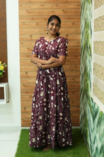 Stylish Arrivals Rayon Gathering Frock Model Night Gown's | Front Adjustable Gathering Style Rope Rope | Puff Sleeve | Trending Collection's for Stylish Women's (GFK)