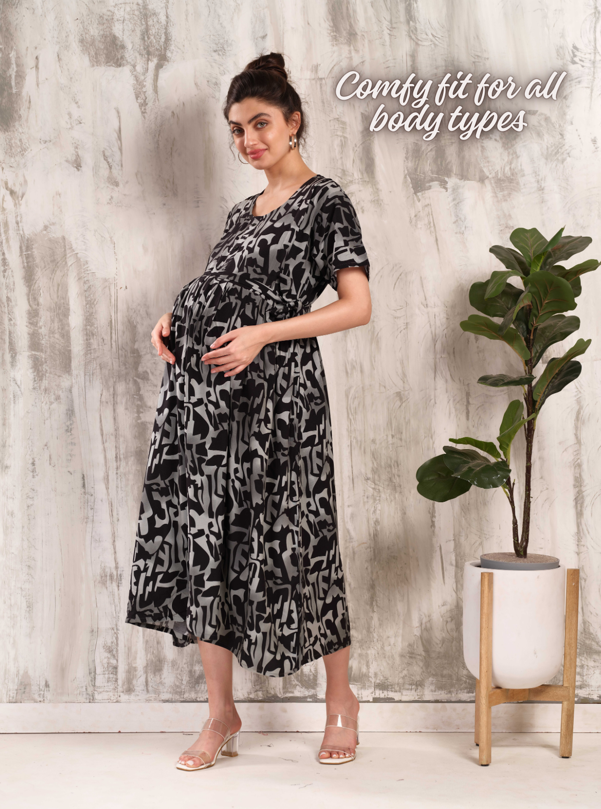 New Arrivals 4-IN-ONE MAXI Mom's Feeding & Casual Wear | Stylish Maxi Style | Invisible Feeding Zipper | Perfect Pre & Post Pregnancy Wear (MAXI 4-IN-ONE)