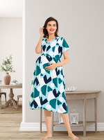 MANGAI Rayon 4-IN-ONE MAXI Mom's Feeding & Casual Wear | Stylish Maxi Style | Invisible Feeding Zipper | Perfect Pre & Post Pregnancy Wear (FIO-MXI)
