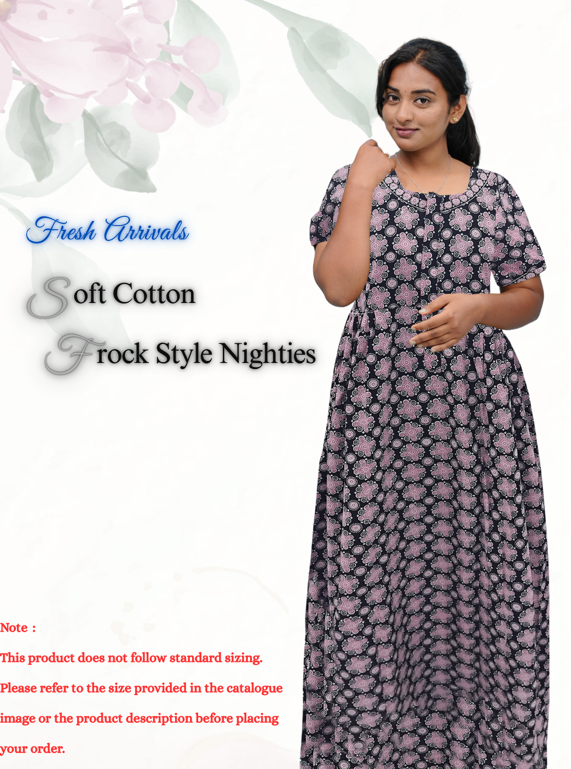 Cotton FROCK Model Casual Wear Nighties | Stylish Pleated Frock Style | Multipurpose Nighties | Pregnancy Wear | Pleated Model | Stylish Nighties for Stylish Women (MW)