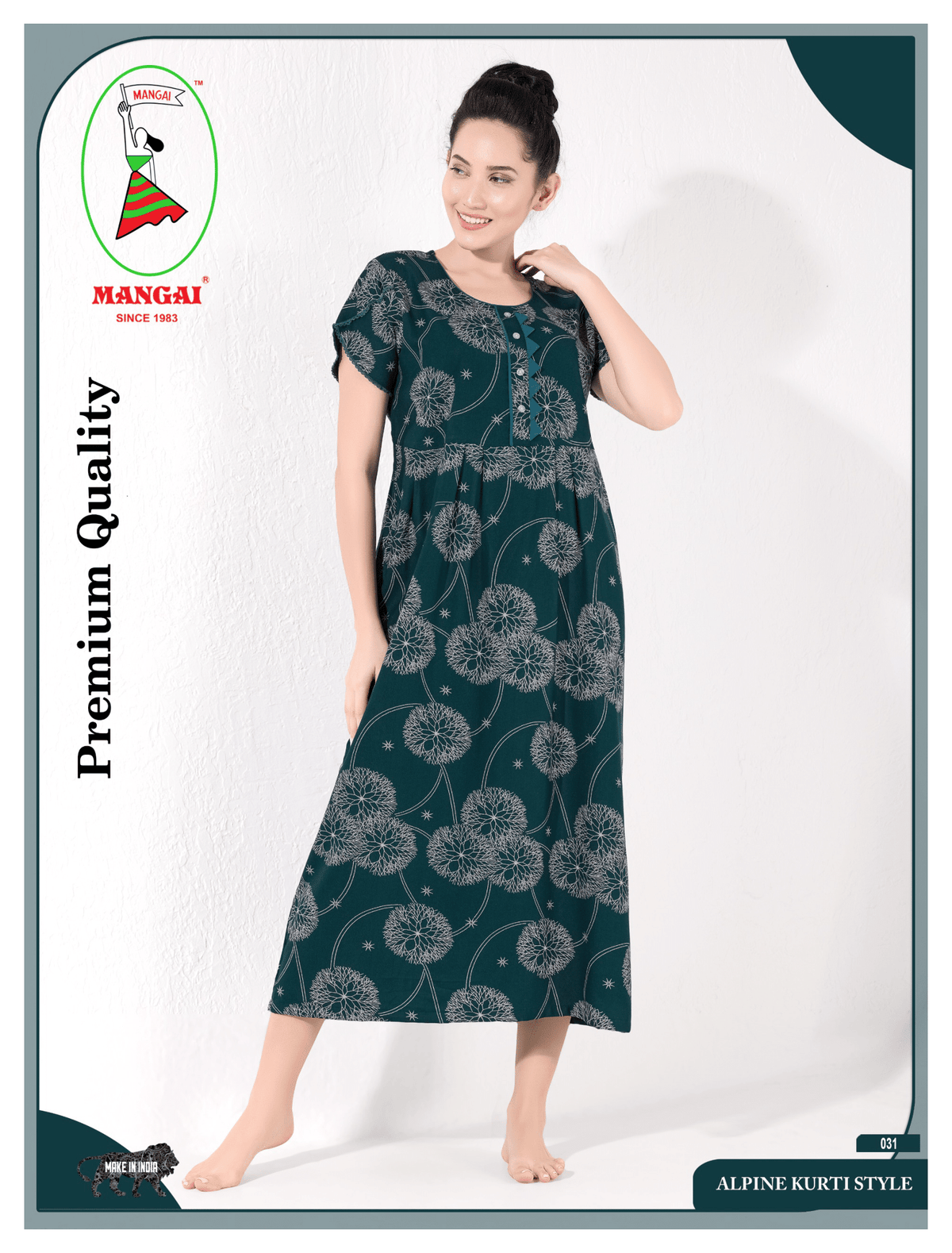 Alpine KURTHI Style Nighties| FancySleeve | Zipless Model | Updated Collection's for Stylish Women AK (H/S)