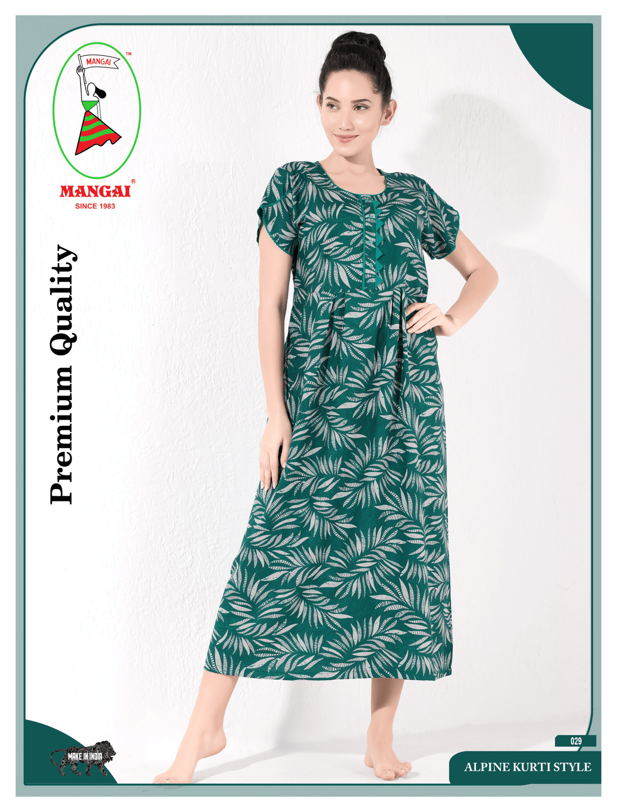Alpine KURTHI Style Nighties| FancySleeve | Zipless Model | Updated Collection's for Stylish Women AK (H/S)