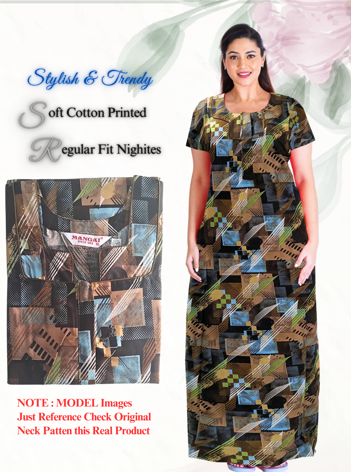 Regular Fit Cotton Printed Nighties